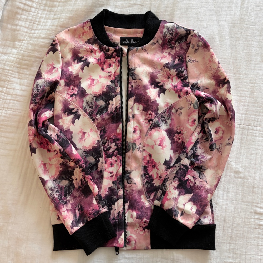 Floral Pink and Black Jacket